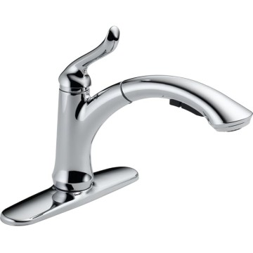 Faucet Linden Pull Out Kitchen Faucet, Chrome Kitchen Sink Faucet, Kitchen Faucet with Pull Out Sprayer, Chrome 4353-DST
