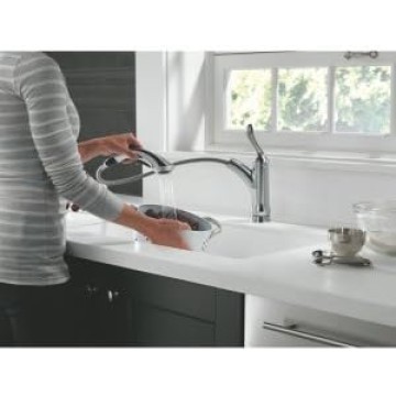 Faucet Linden Pull Out Kitchen Faucet, Chrome Kitchen Sink Faucet, Kitchen Faucet with Pull Out Sprayer, Chrome 4353-DST