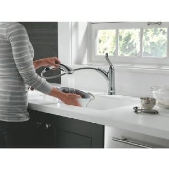 Faucet Linden Pull Out Kitchen Faucet, Chrome Kitchen Sink Faucet, Kitchen Faucet with Pull Out Sprayer, Chrome 4353-DST