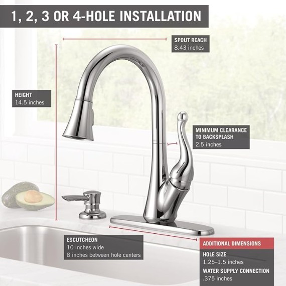 Talbott Single Handle Pull-Down Kitchen Faucet with Soap Dispenser