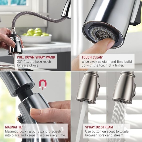 Talbott Single Handle Pull-Down Kitchen Faucet with Soap Dispenser