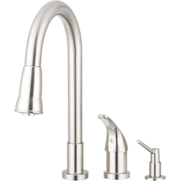 Grandview Pull-Down Kitchen Sink Faucet with Soap Dispenser (Brushed Satin Nickel)