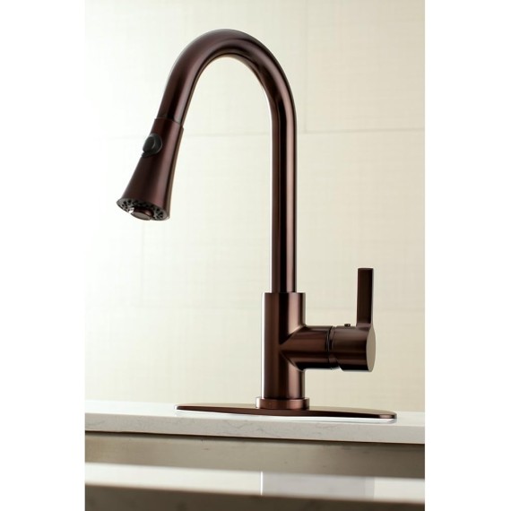 LS8725CTL Continental Single-Handle Pull-Down Kitchen Faucet, 8-3/8" in Spout Reach, Oil Rubbed Bronze