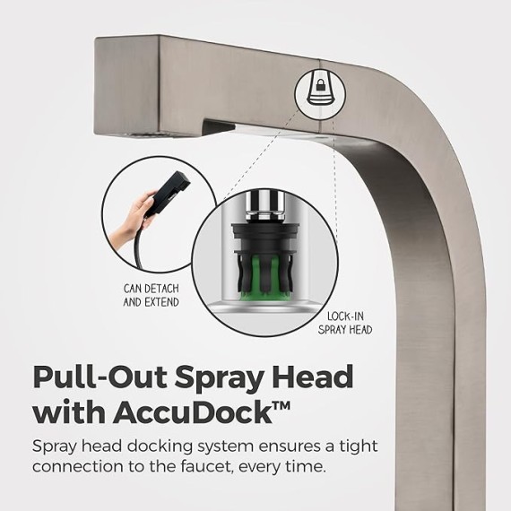 Arkitek Kitchen Faucet with Pull Out Sprayer, Single Handle, High Arc, Stainless Steel Finish, LG534LPMS