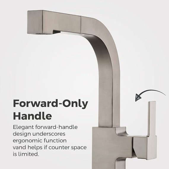 Arkitek Kitchen Faucet with Pull Out Sprayer, Single Handle, High Arc, Stainless Steel Finish, LG534LPMS