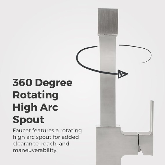 Arkitek Kitchen Faucet with Pull Out Sprayer, Single Handle, High Arc, Stainless Steel Finish, LG534LPMS