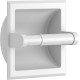 White Toilet Paper Holder Wall Mount, Bathroom Toilet Paper Holder White includes Rear Mounting Bracket, Recessed Toilet Paper Holder Spring Rod, White Toilet Paper Roll Holder