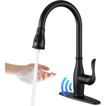 Touchless Kitchen Faucet with Pull Down Sprayer, Single Handle Motion Sensor Kitchen Faucet with 360-Degree Swivel, Matte Black Stainless Steel High Arc Kitchen Faucet with 3 Various Spray Functions
