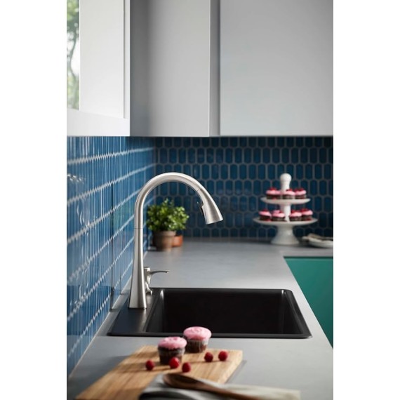 R22867-SD-VS Maxton Pull-Down Kitchen Faucet with Soap Dispenser/Lotion Dispenser, Kitchen Sink Faucet with Pull Down Sprayer, Vibrant Stainless