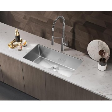 Kitchen Faucet with Pull Down Sprayer - Commercial Style Kitchen Faucets - Magnetic Docking 22.625 inch High Arc Grifos Cocina (Metallic Gray)