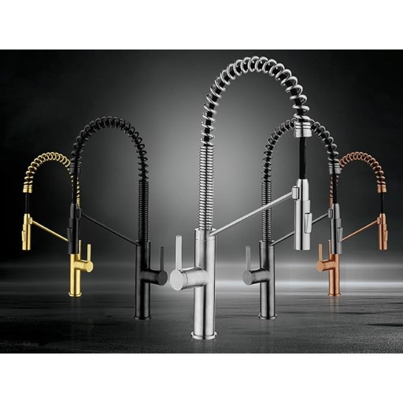 Kitchen Faucet with Pull Down Sprayer - Commercial Style Kitchen Faucets - Magnetic Docking 22.625 inch High Arc Grifos Cocina (Metallic Gray)