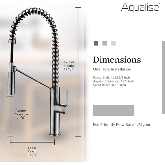 Kitchen Faucet with Pull Down Sprayer - Commercial Style Kitchen Faucets - Magnetic Docking 22.625 inch High Arc Grifos Cocina (Metallic Gray)