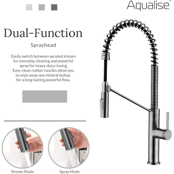 Kitchen Faucet with Pull Down Sprayer - Commercial Style Kitchen Faucets - Magnetic Docking 22.625 inch High Arc Grifos Cocina (Metallic Gray)