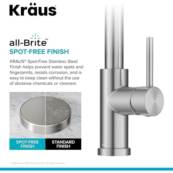 Coda 2-Function Single Handle Pull Down Kitchen Faucet in Spot-Free Stainless Steel, KPF-1626SFS