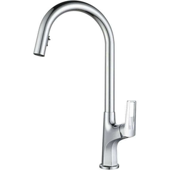 Kitchen Sink s, Soild Brass Kitchen s with 2 Function Pull Down Sprayer 360° Rotation Single Handle Single Hole Kitchen Mixer Tap, Hot and Cold Water Adjustable,Black